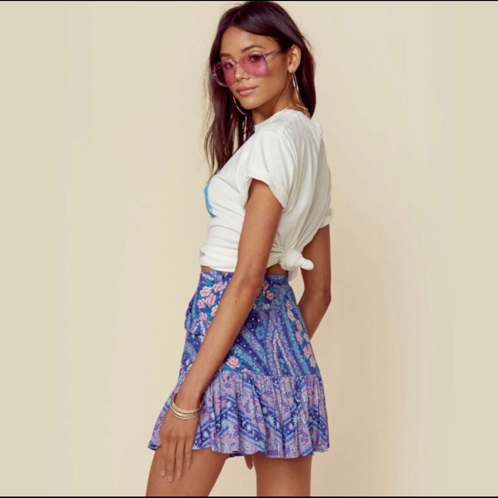 Spell & The Gypsy City Lights Mini Skirt XS NWOT